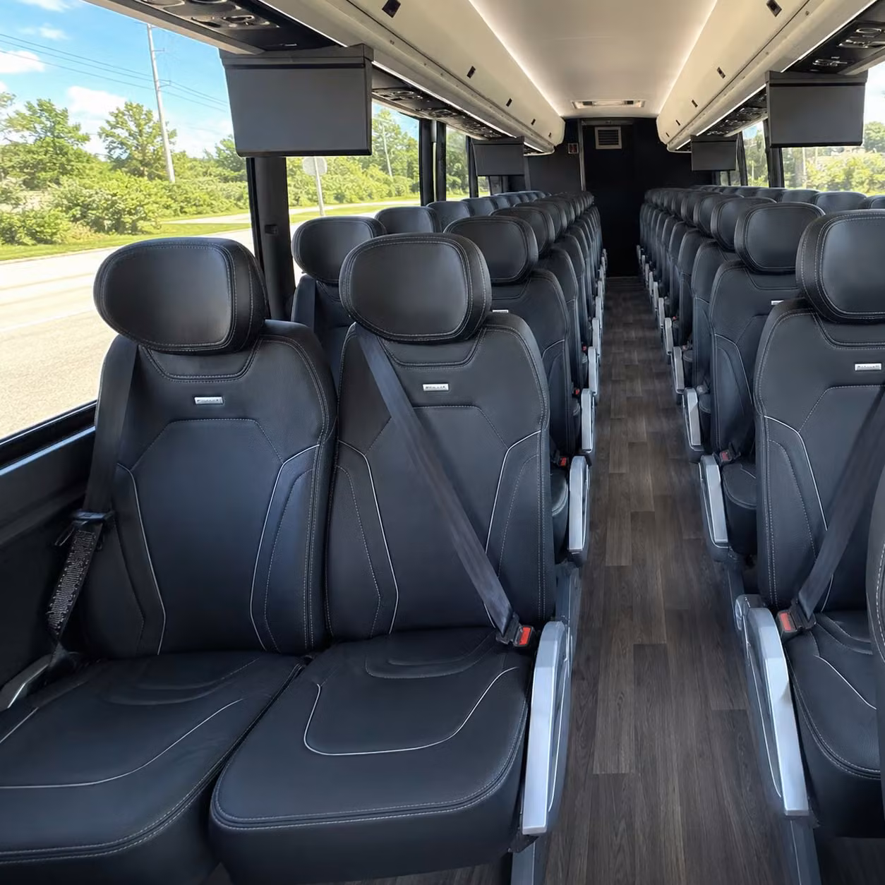 56 passenger charter bus inside